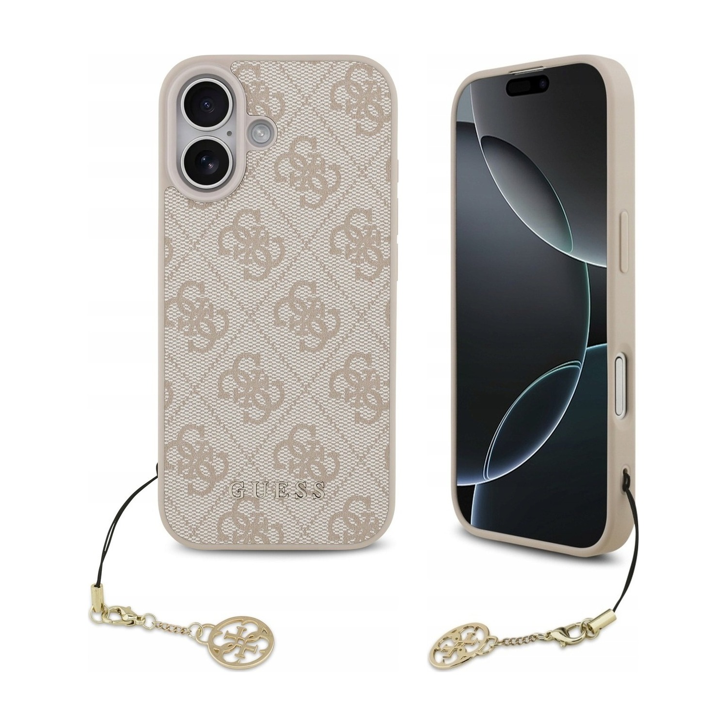 Etui MagSafe do iPhone 17 Guess 4G Charms Collection, różowe