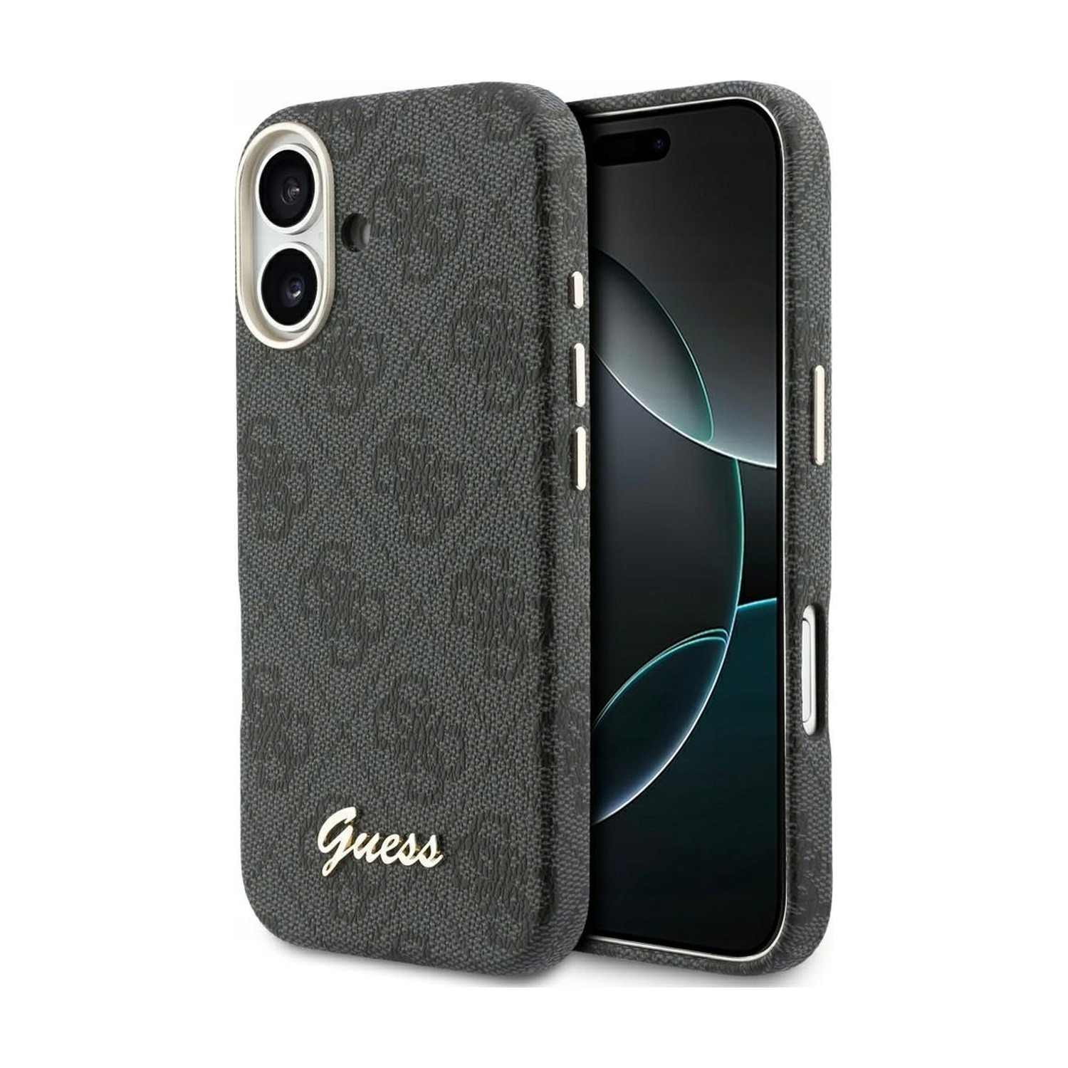 Etui MagSafe do iPhone 17 Guess 4G Script, czarne