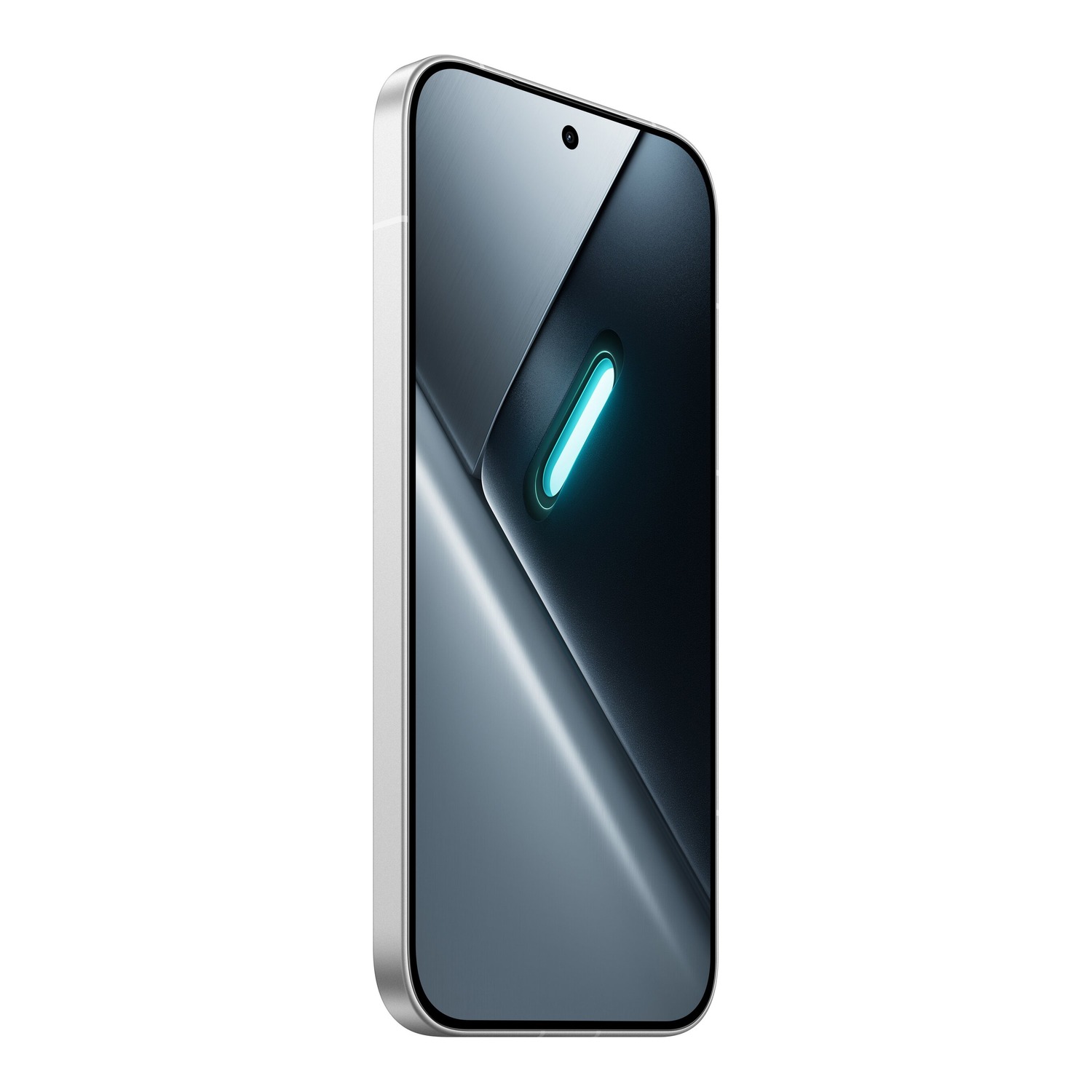 POCO X8 Pro biały — przód pod kątem, cienkie ramki ekranu