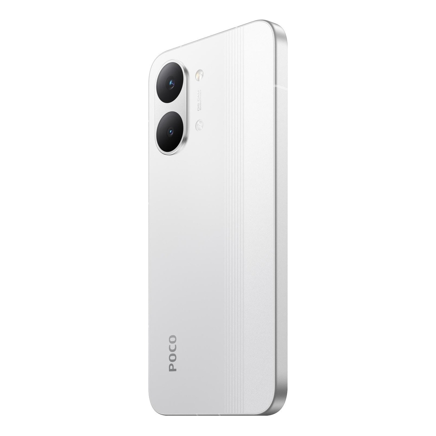 POCO X8 Pro Max biały — tył pod kątem z drugiej strony, przyciski boczne