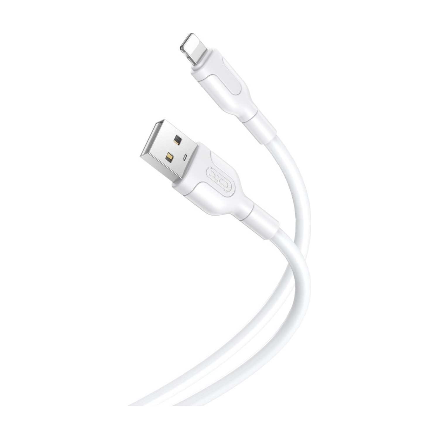 Biały kabel USB-A do Lightning XO NB212 — wtyk USB-A i Lightning