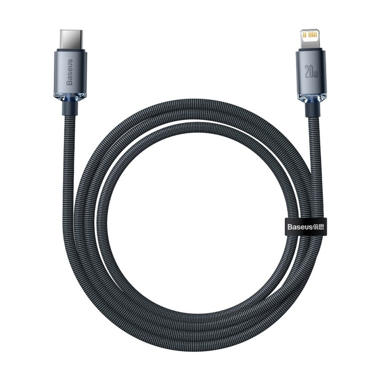 Kabel Baseus Crystal Shine 1,2 m rozłożony w pętlę