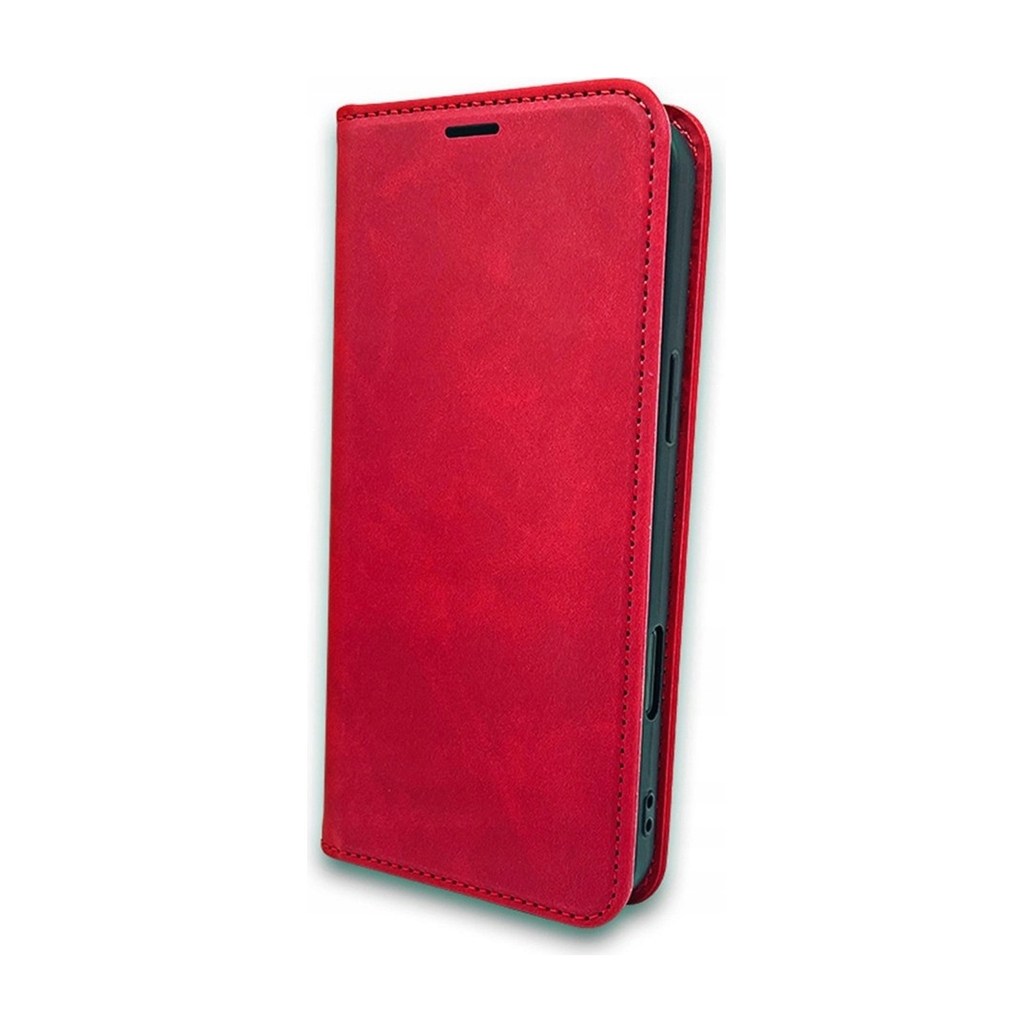 Etui z klapką TelForceOne Smart Suede, czerwone — zamknięta okładka