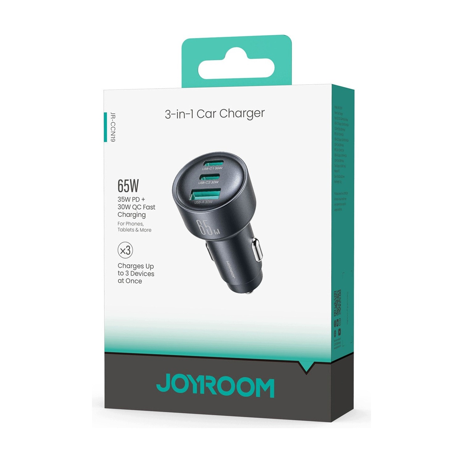 Opakowanie Joyroom JR-CCN19 — 3-in-1 Car Charger 65W