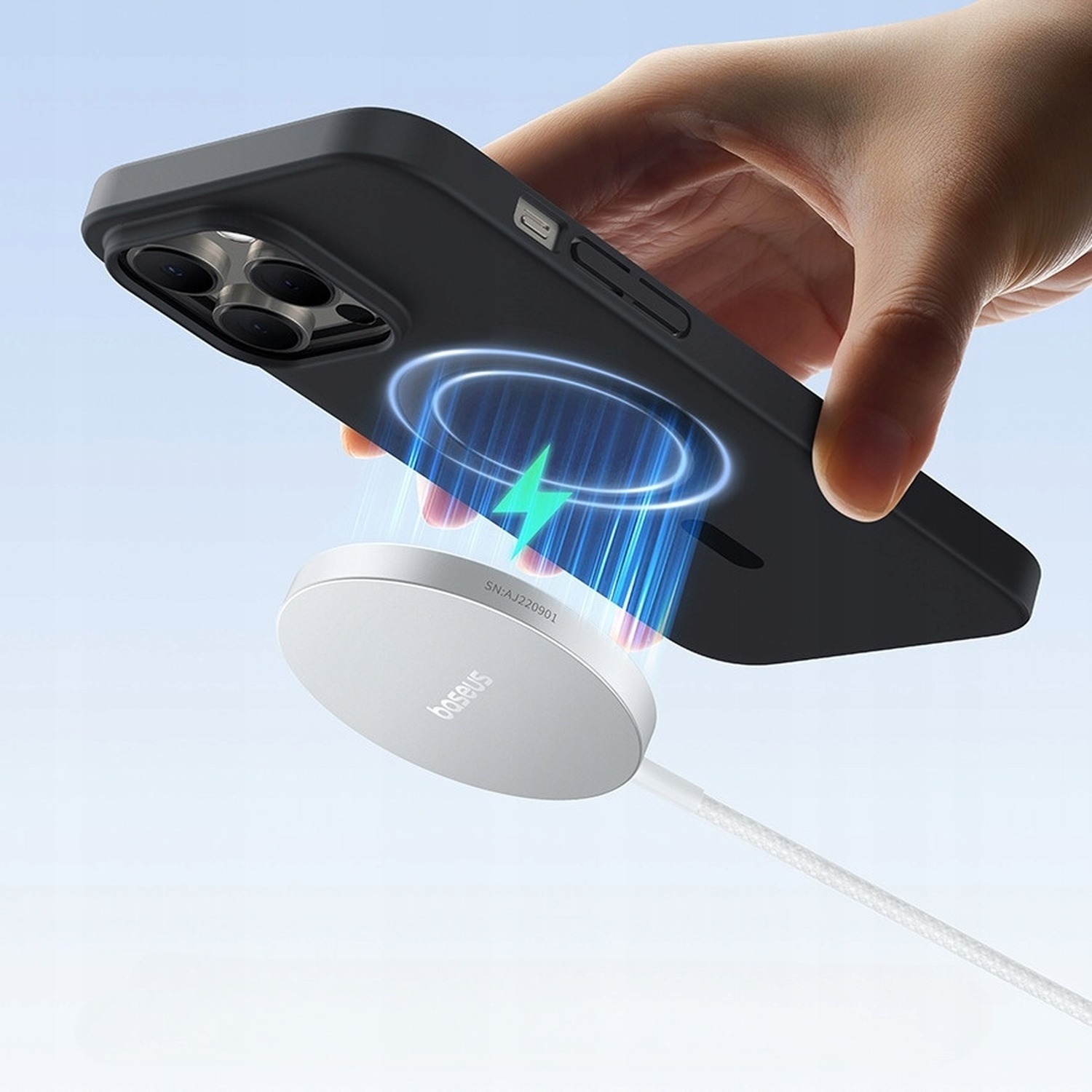 Baseus Simple Mini4 Air na plecach telefonu