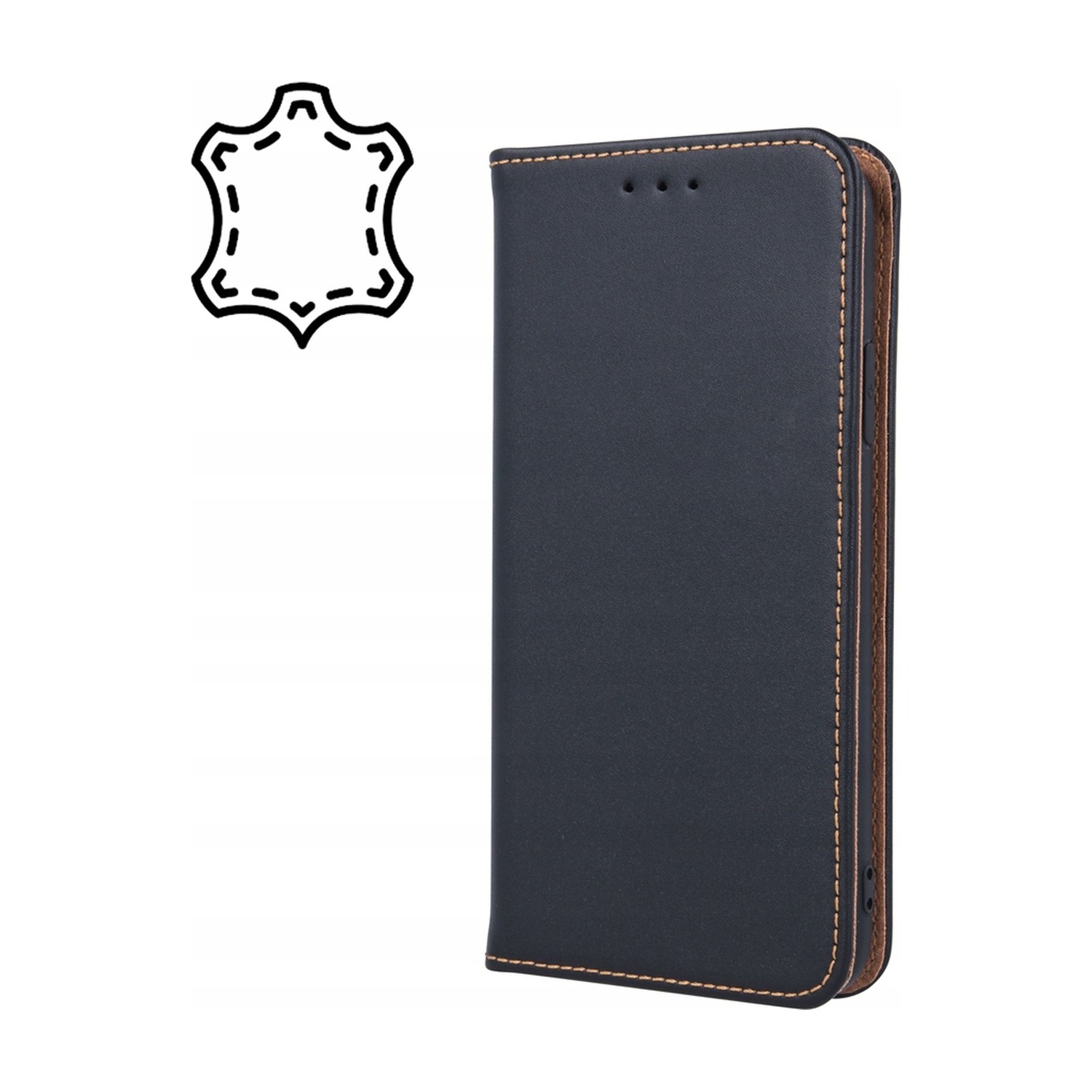 Etui skórzane z klapką do iPhone 17 TelForceOne Smart Pro, czarne