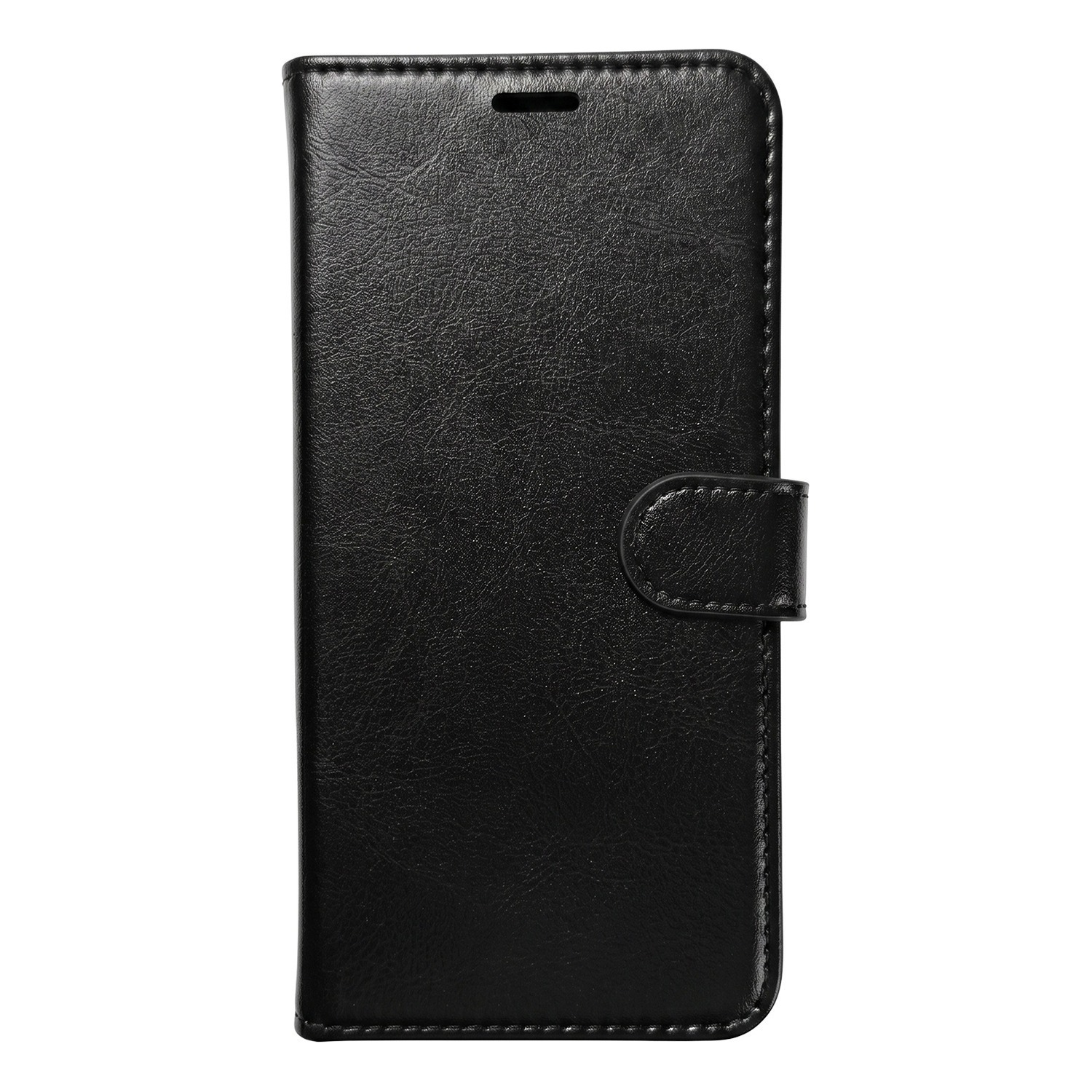 Etui z klapką TelForceOne Smart Luxe, czarne — zamknięta okładka na wprost (render producenta)