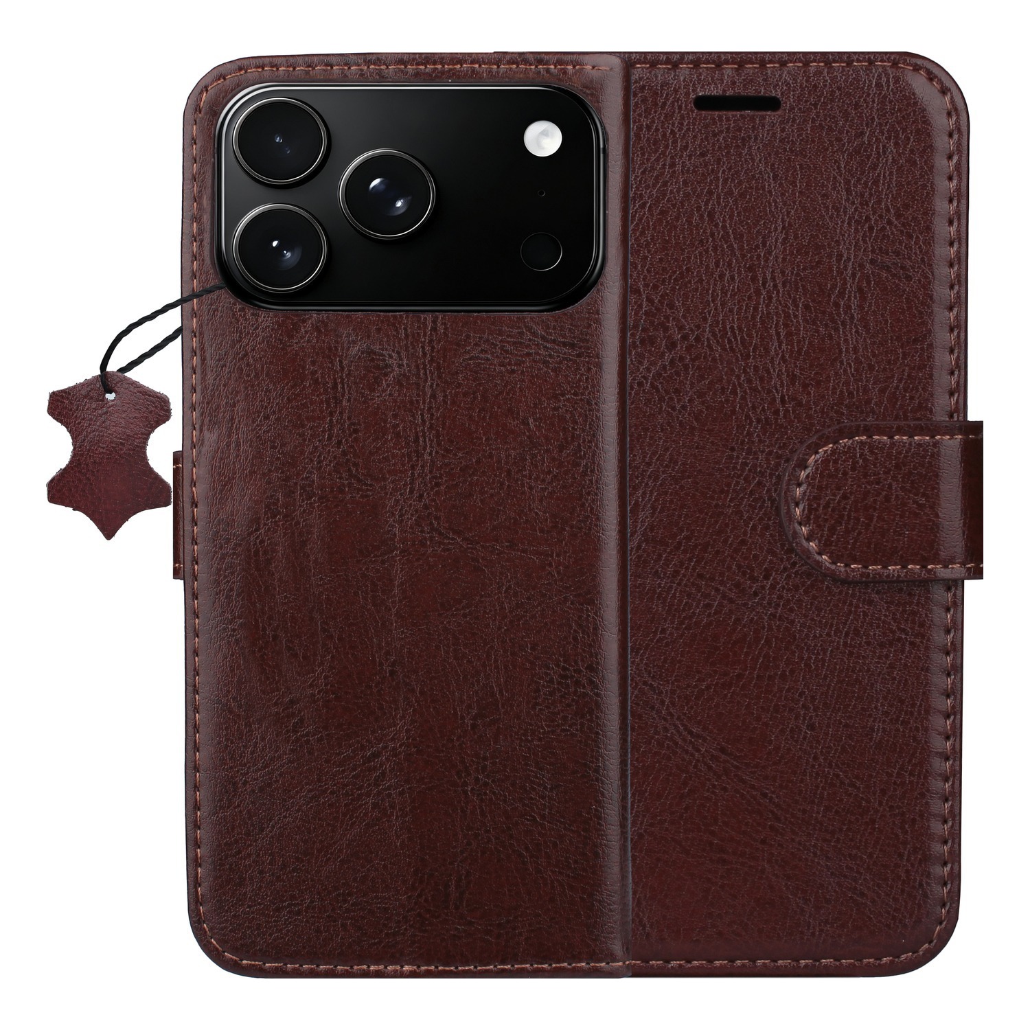 Etui z klapką do iPhone 17 Pro TelForceOne Smart Luxe, brązowe