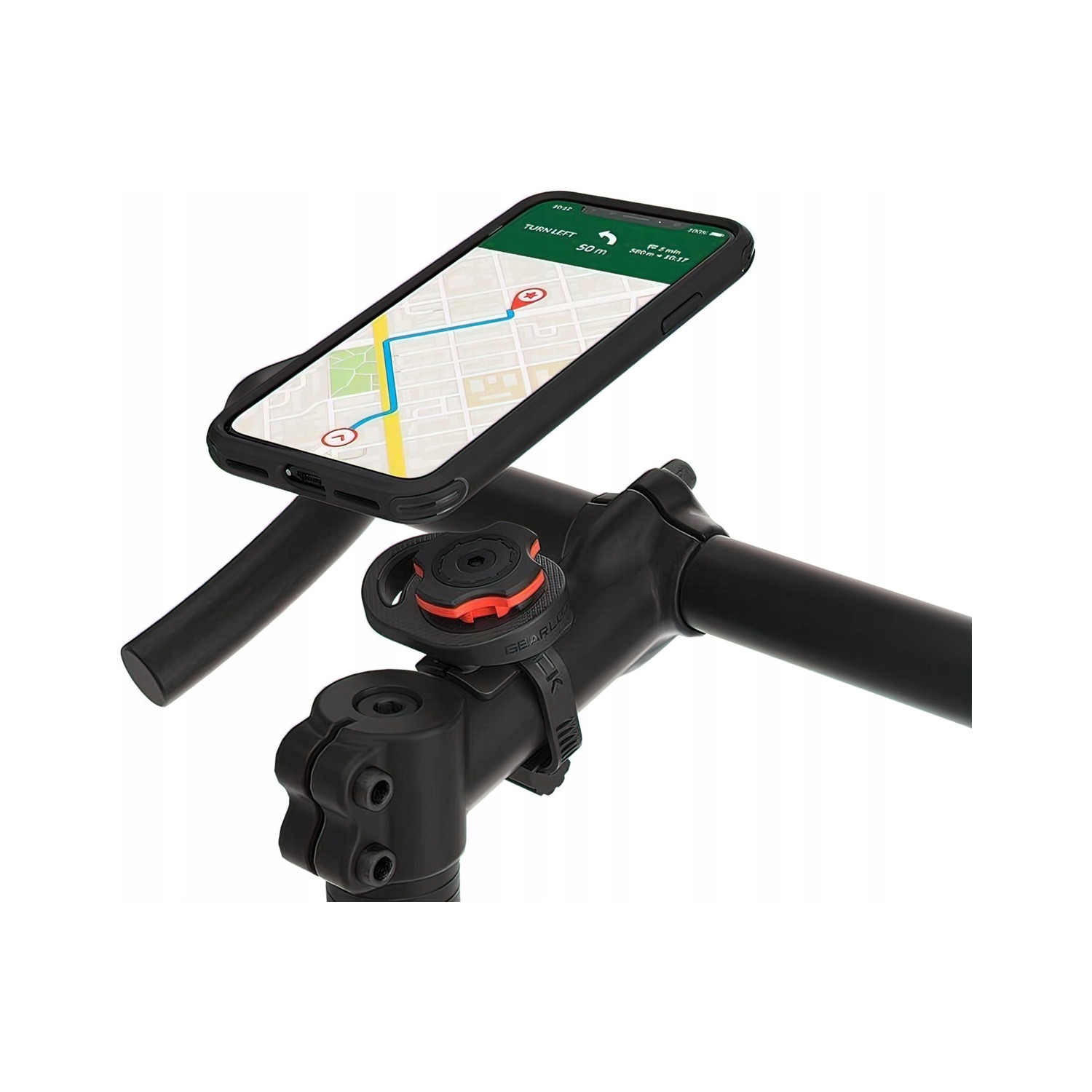 Spigen Gearlock MS100 na mostku roweru z telefonem — nawigacja