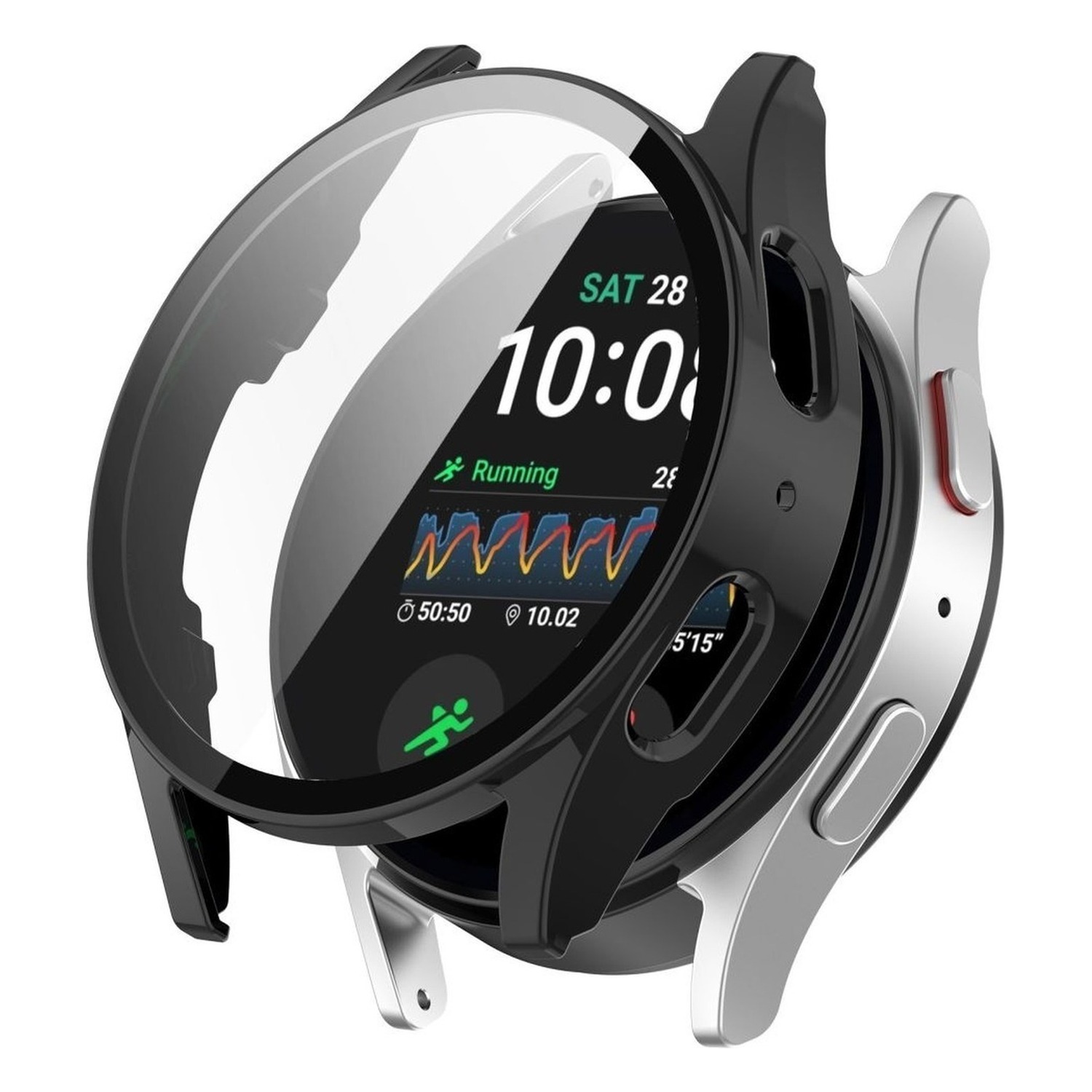 Tech-Protect Defense360 czarne na Samsung Galaxy Watch 7 44 mm – etui przed zegarkiem, widok 3/4
