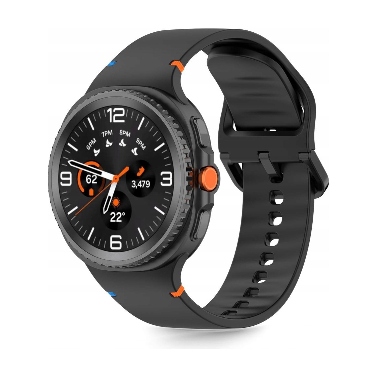 Pasek Tech-Protect Silicone czarny na Galaxy Watch 8 – widok 3/4