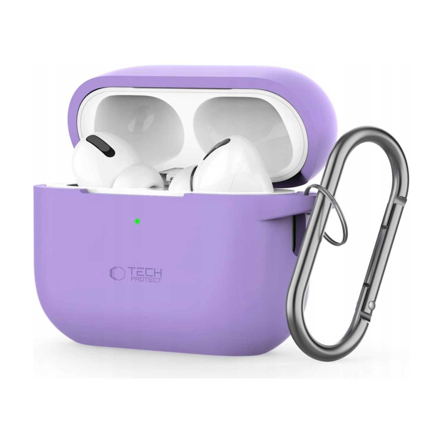 Etui do Apple AirPods Pro 1 / 2 Tech-Protect Silicone Hook z karabińczykiem, lawendowe