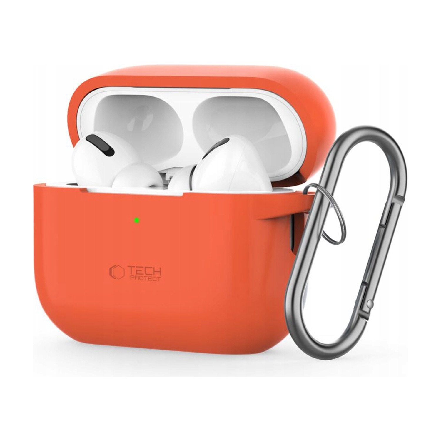 Etui do Apple AirPods Pro 1 / 2 Tech-Protect Silicone Hook z karabińczykiem, pomarańczowe