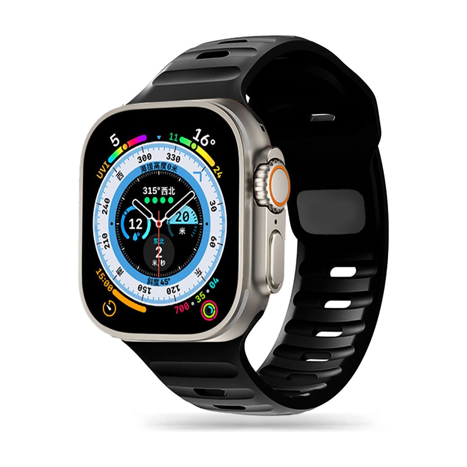 Pasek Tech-Protect Iconband Line czarny na Apple Watch Ultra – widok 3/4